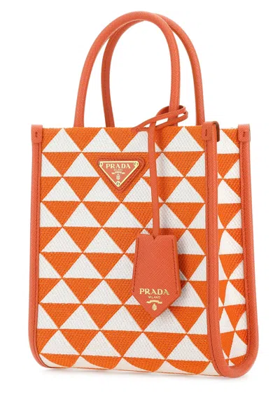 Prada Women's Embroidered Fabric Micro Symbole Handbag