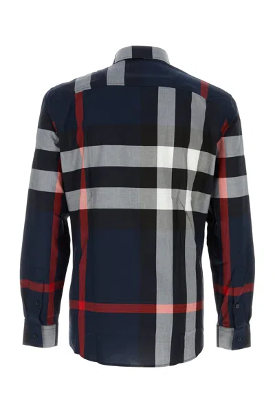 Burberry Somerton Shirt In Black White And Red