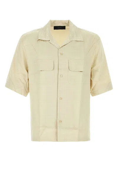 Amiri Embroidered Satin Shirt With Chest Pockets