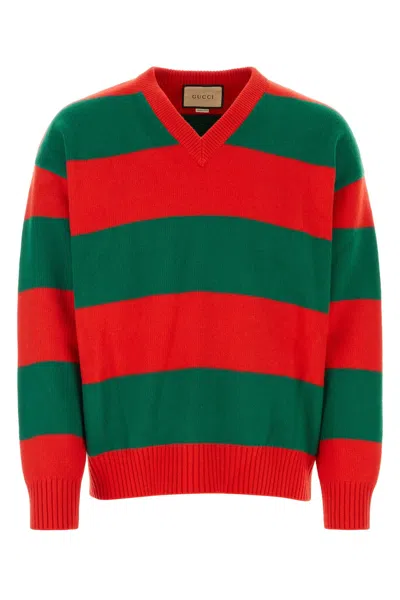 Gucci Embroidered Stretch Wool Blend Sweater