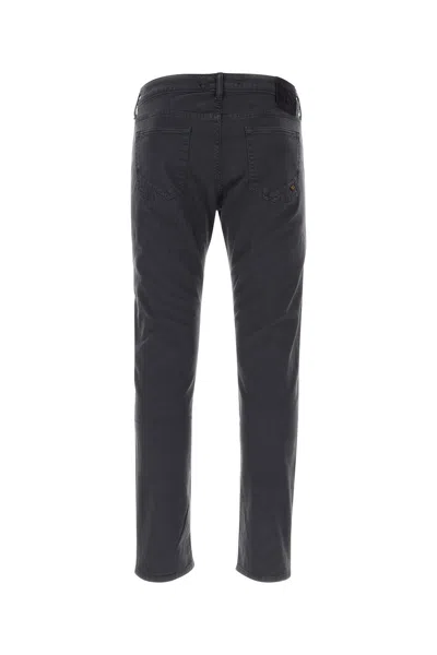 Incotex Dark Grey Logo-patch Straight-leg Jeans