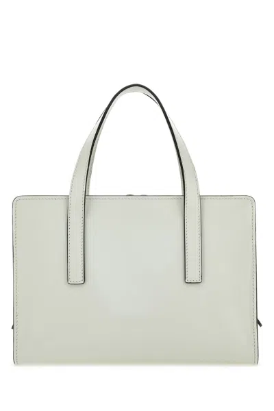 Prada Structured Leather Shoulder Bag In White