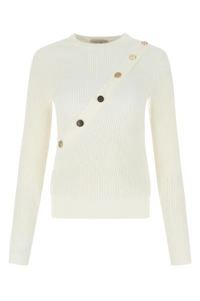 Alexander Mcqueen Women's Ivory Stretch Viscose Sweater