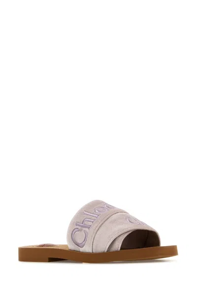 Chloé Woody Logo-print Canvas Slides