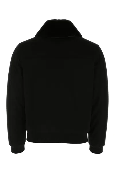 Prada Ribbed Fur Collar Jacket