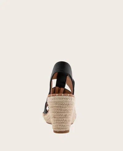 Gentle Souls - Capelin Leather Espadrille Wedge In Black Leather