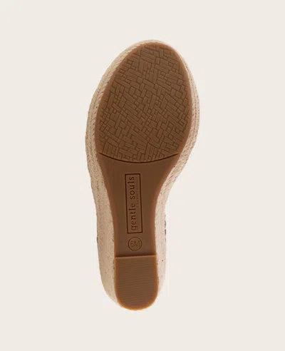 Gentle Souls - Capelin Leather Espadrille Wedge In Black Leather