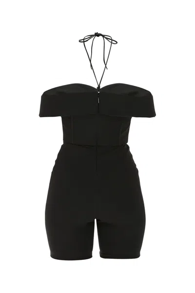 Saint Laurent Halterneck Cold-shoulder Playsuit