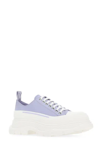Alexander Mcqueen Light Purple Leather Tread Slick Sneakers