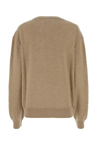 Maison Margiela Woman Melange Cappuccino Wool Blend Sweater
