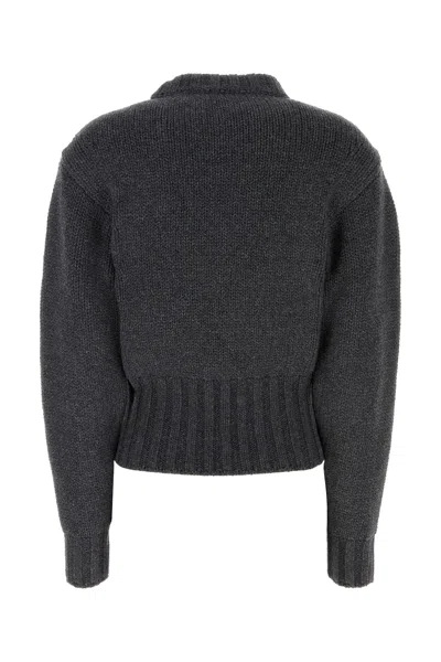 Alexander Mcqueen Melange Dark Grey Stretch Wool Blend Sweater