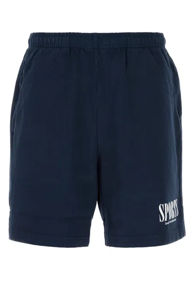 Sporty And Rich Elastic Waistband Cotton Bermuda Shorts