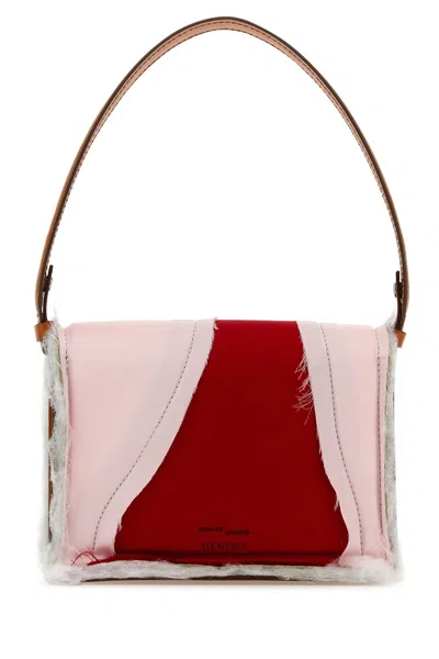Dentro Multicolor Satin And Leather Mirim Handbag