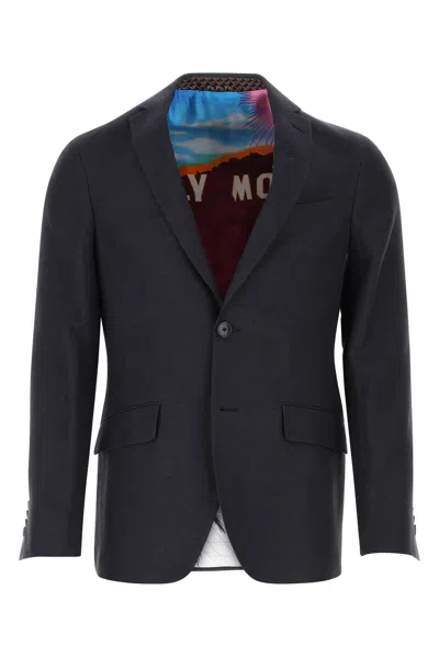 Etro Navy Blue Double Breasted Blazer