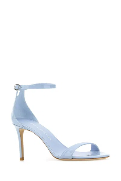 Stuart Weitzman Pastel Light Blue Leather Nudist Ii Sandals