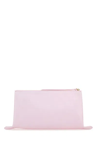 Jil Sander Pastel Pink Leather Medium Clutch