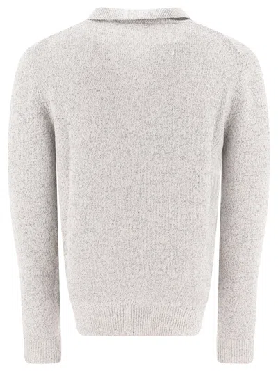 Zanone Textured Knit Polo Shirt In Soft Cotton-polyamide Blend In Gray
