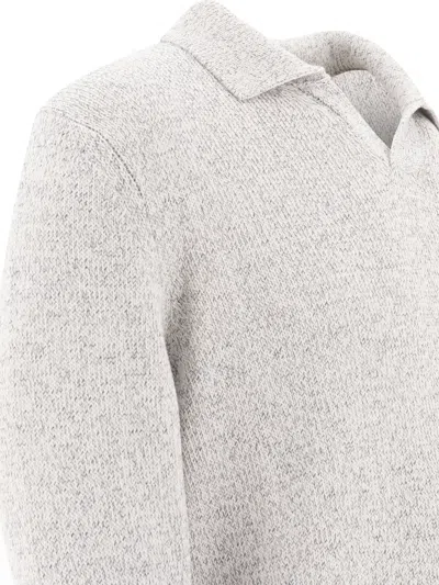 Zanone Textured Knit Polo Shirt In Soft Cotton-polyamide Blend In Gray