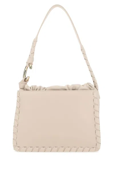 Chloé Leather Shoulder Bag With Front And Back Pockets