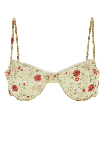 Prada Floral Print Lace-trimmed Bra