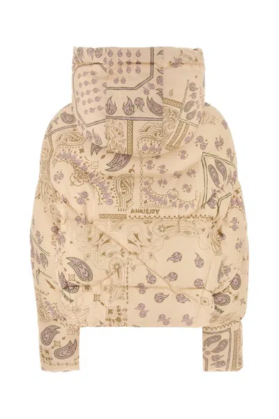 Khrisjoy All-over Print Cropped Hooded Down Jacket