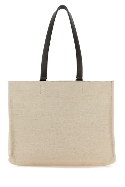 Ferragamo Sand Canvas Shopping Bag