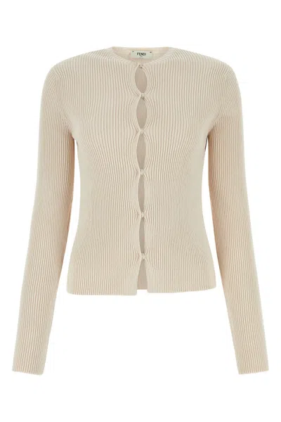 Fendi Ribbed Cardigan With Cut-outs
