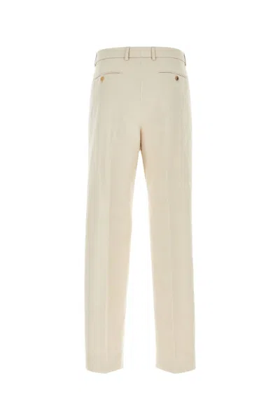 Gucci Cotton Pleated Trousers With Belt Loops And Button Pockets