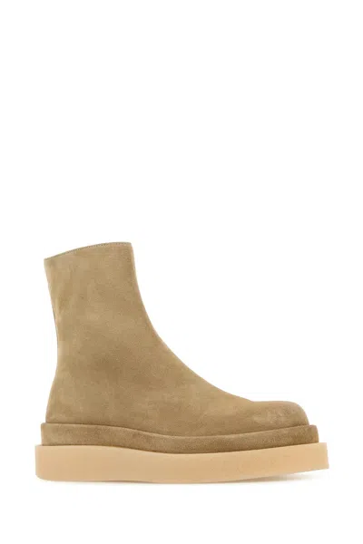 Jil Sander Sand Suede Ankle Boots In Multi