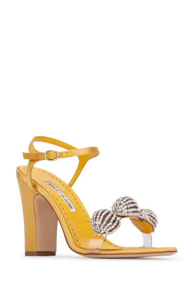 Manolo Blahnik Heel Shoes In Yellow