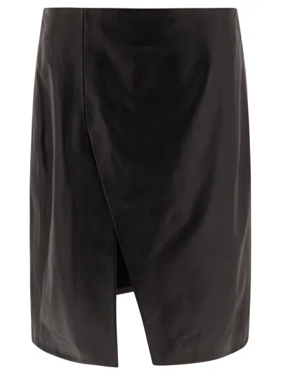 Loulou Studio Ekare Leather Midi Skirt