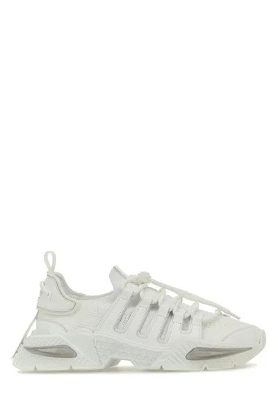 Dolce & Gabbana White Sneakers With Modern Silhouette And Unique Lacing System