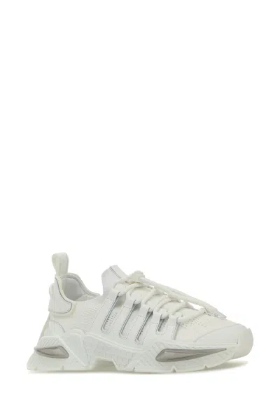 Dolce & Gabbana White Sneakers With Modern Silhouette And Unique Lacing System
