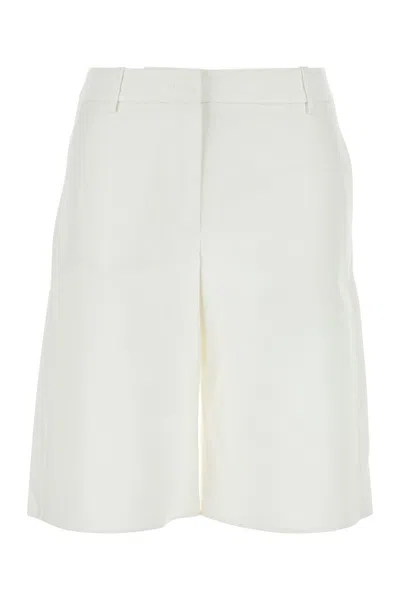 Valentino Garavani Women White Cotton Blend Shorts