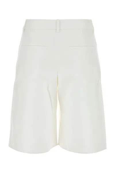 Valentino Garavani Women White Cotton Blend Shorts