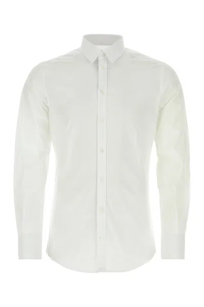 Dolce & Gabbana White Stretch Poplin Shirt In White