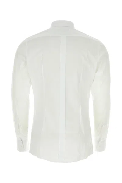 Dolce & Gabbana White Stretch Poplin Shirt In White