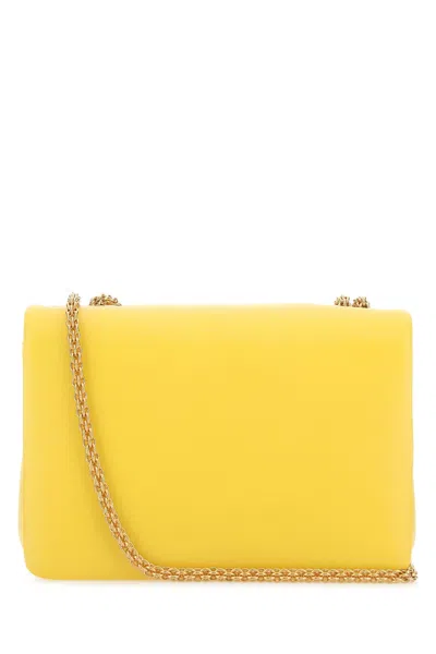 Valentino Yellow Nappa Leather One Stud Shoulder Bag