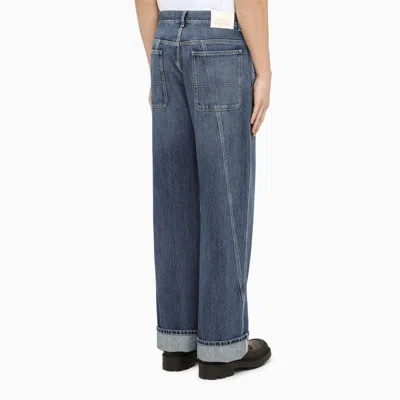 Alexander Mcqueen Alexander Mc Queen Loose Blue Cotton Jeans In Blue