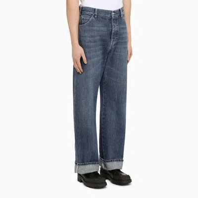 Alexander Mcqueen Alexander Mc Queen Loose Blue Cotton Jeans In Blue