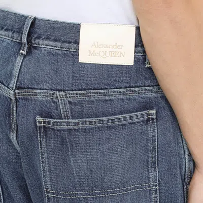 Alexander Mcqueen Alexander Mc Queen Loose Blue Cotton Jeans In Blue