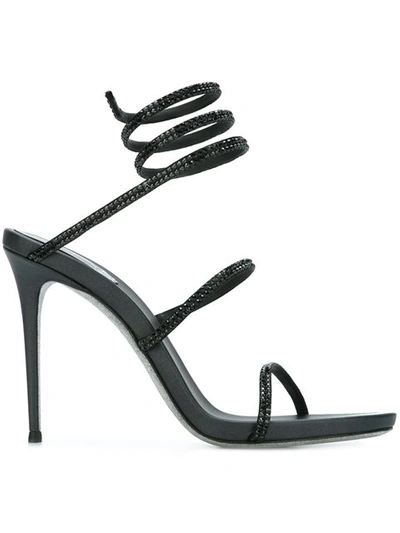 Shop René Caovilla Strass Embellished Sandals In Black