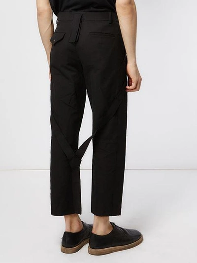 Shop Aganovich Strap Detail Trousers - Black