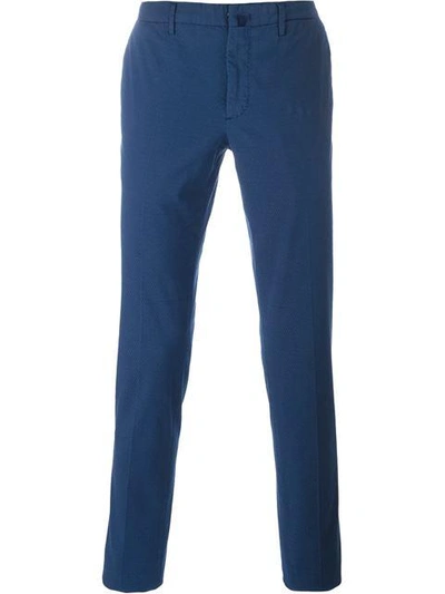 Shop Incotex Pleated Skinny Chinos - Blue