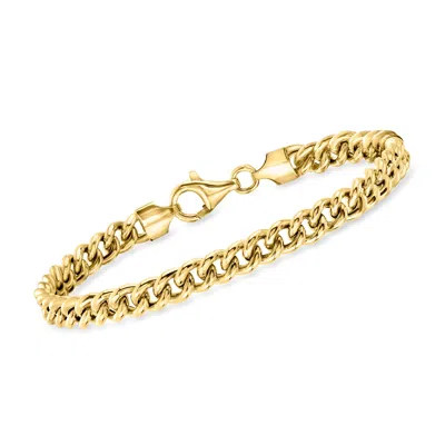 Ross-simons Italian 18kt Gold Over Sterling Curb-link Bracelet In Multi