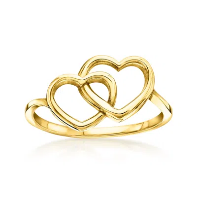 Ross-simons Italian 14kt Yellow Gold Interlocking-heart Ring In Yellow