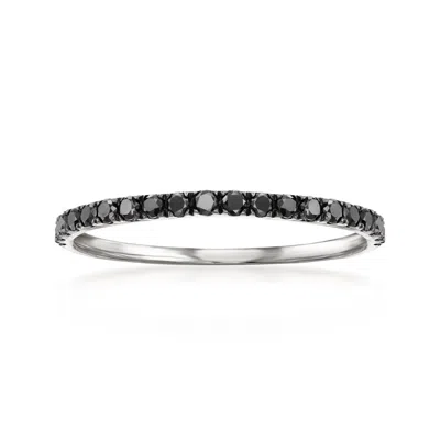 Ross-simons Black Diamond Ring In Sterling Silver In Black