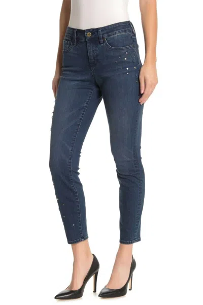 Nydj Jewel Rhinestone Embellished Skinny Jeans In Blue In Blue