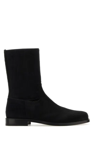 Dries Van Noten Calfhair Block Heel Ankle Boots