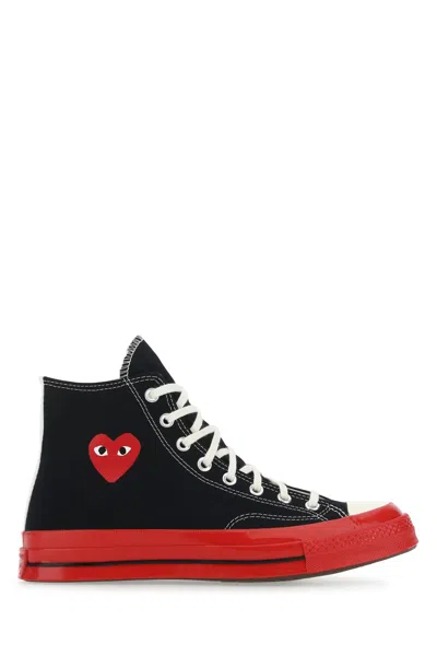 Comme Des Garçon Play Black Canvas Comme Des Garã§ons X Converse Sneakers